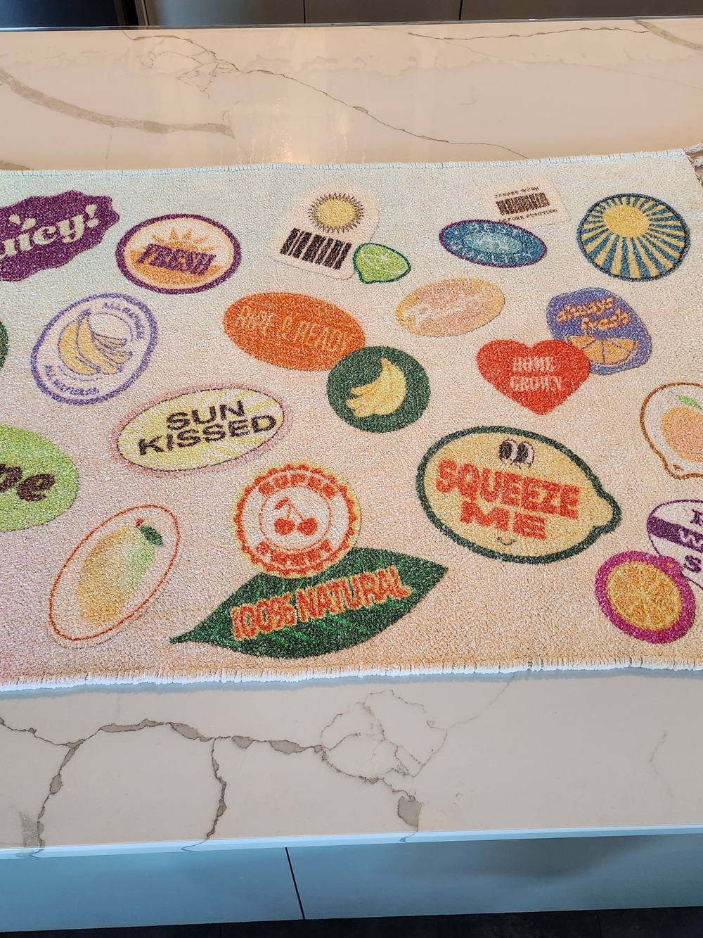 Urban Outfitters Multicolor Fruit Patch Door Mat - White Base